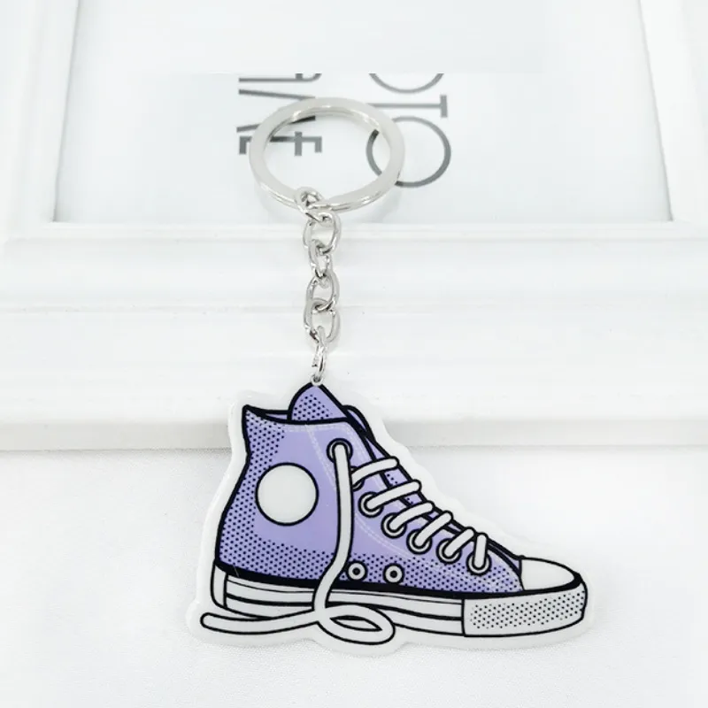 Akrylowe buty na płótnie breloczek torba na klucz uchwyt na klucz metalowy breloczek pierścienie Breloczki dla kobiet i mężczyzn unisex