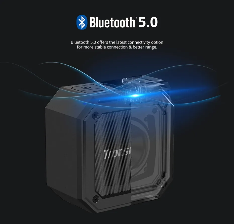 Bluetooth 5.0 Speaker Tronsmart Groove Force Mini IPX7 Waterproof Portable Column for Outdoor with Voice Assistant 24H Play Time (5)