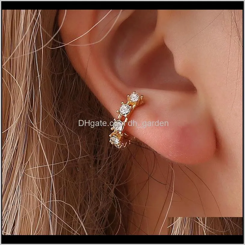 new fashion clip earrings for women punk ear cuff crystal hollow u-shaped ear bone cuff jewelry