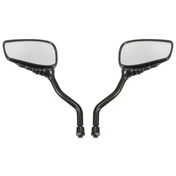 Chrome Motorcycle Skull Mirror For Harley Softail Dyna Black