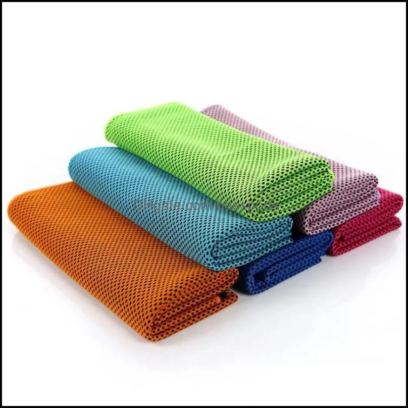 90*30cm Double Layer Ice Cooling Towel Cool Summer Cold Sports Towels Instant Cool Dry Scarf Soft Breathable Ice Belt Towel for Adult