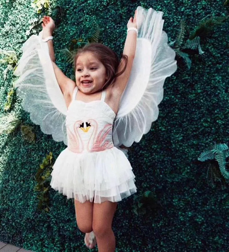Girls Dresses Floral Dress Big Girl Child Clothes Spring Teen Costume Swan Wings Angel Flamingo Princess From 17 68 DHgate