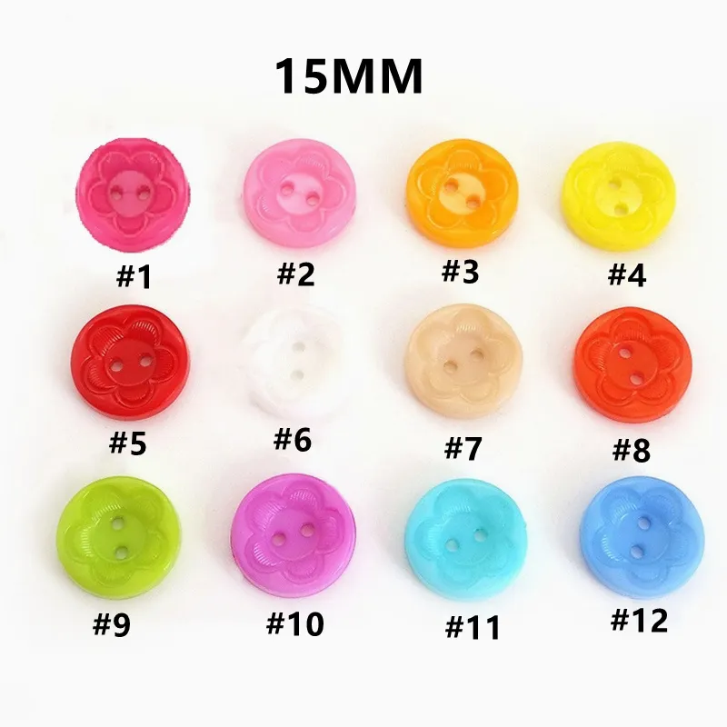 Charms Plastikowy kreskówka przycisk Ręka DIY Pasy 15 mm Cukierki Kolor Koszula Kształt Słonecznikowy Kształt Cute Naklejki-Przycisk