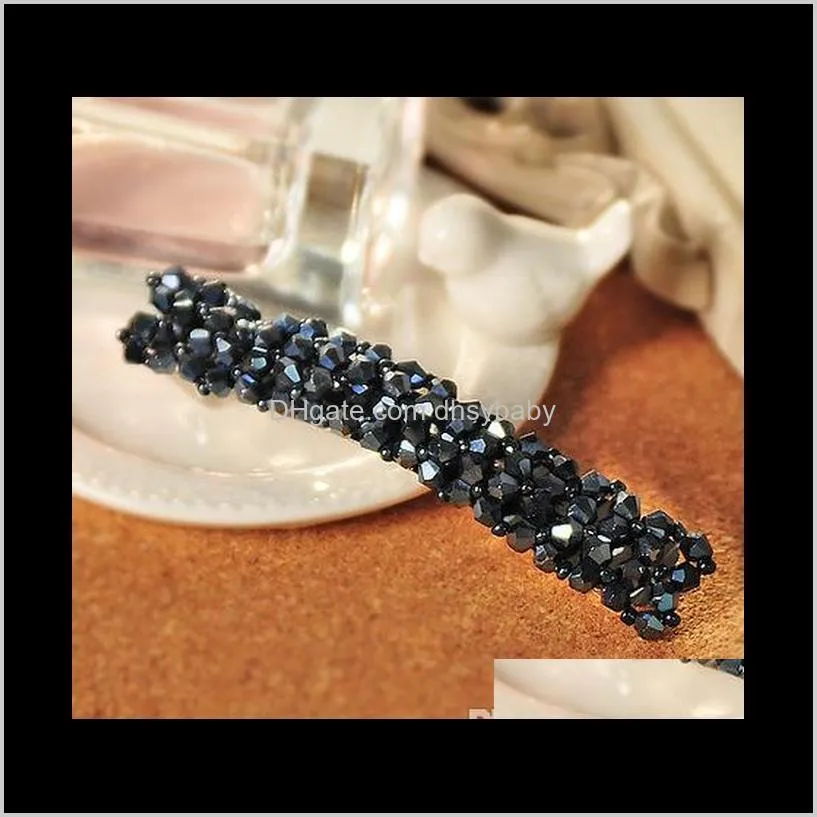 Hot Selling Crystal hairpin hair accessories spring clip rhinestone hair clips for girls colorful color free shipping