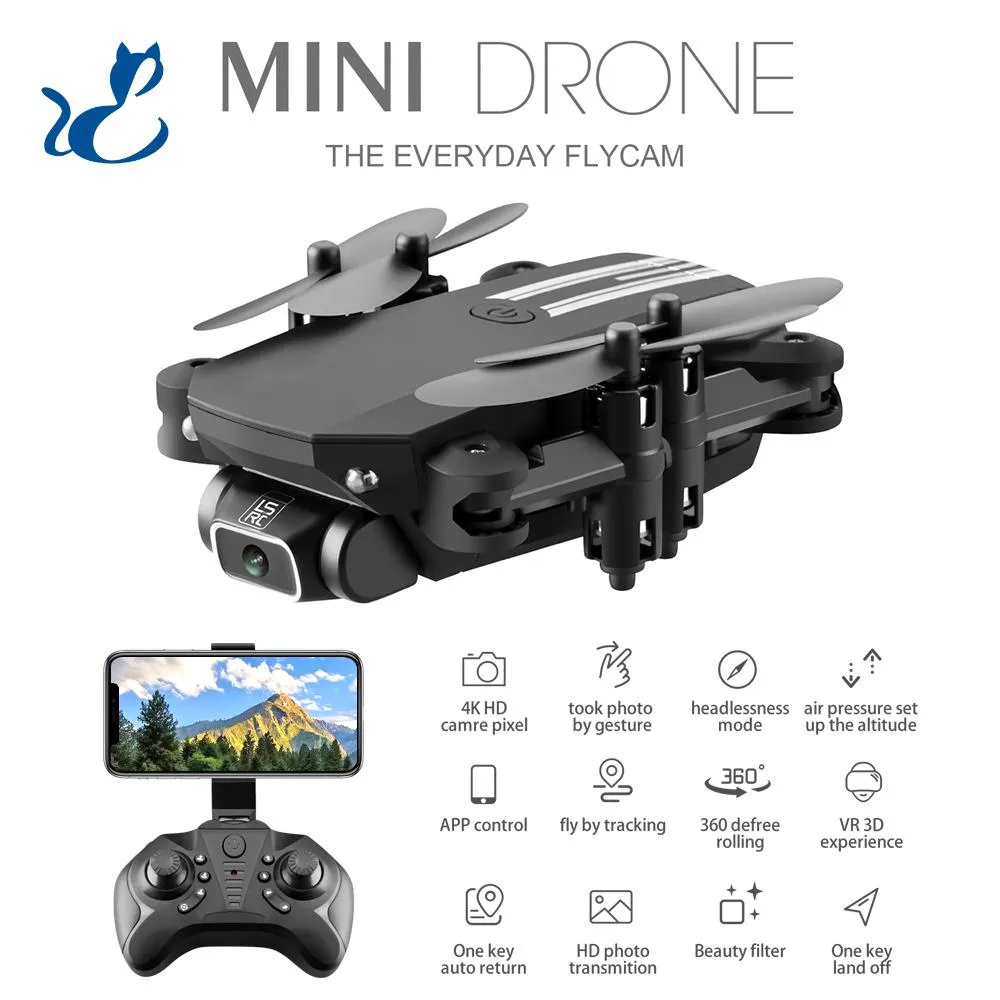 Mini drones para niños Drone con cámara para adultos 4K Dron Cool cosas cosas Cámaras para niños Juguetes RC Aviones regalos de Navidad para niño WiFi FPV Quadcopter plegable 3-1
