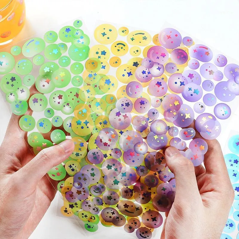 Geschenkomschakeling kleurrijke bubbel soda -stickers diy plakboeking journaal collage telefoon po -dagboek gelukkige planner afdichting decoratie