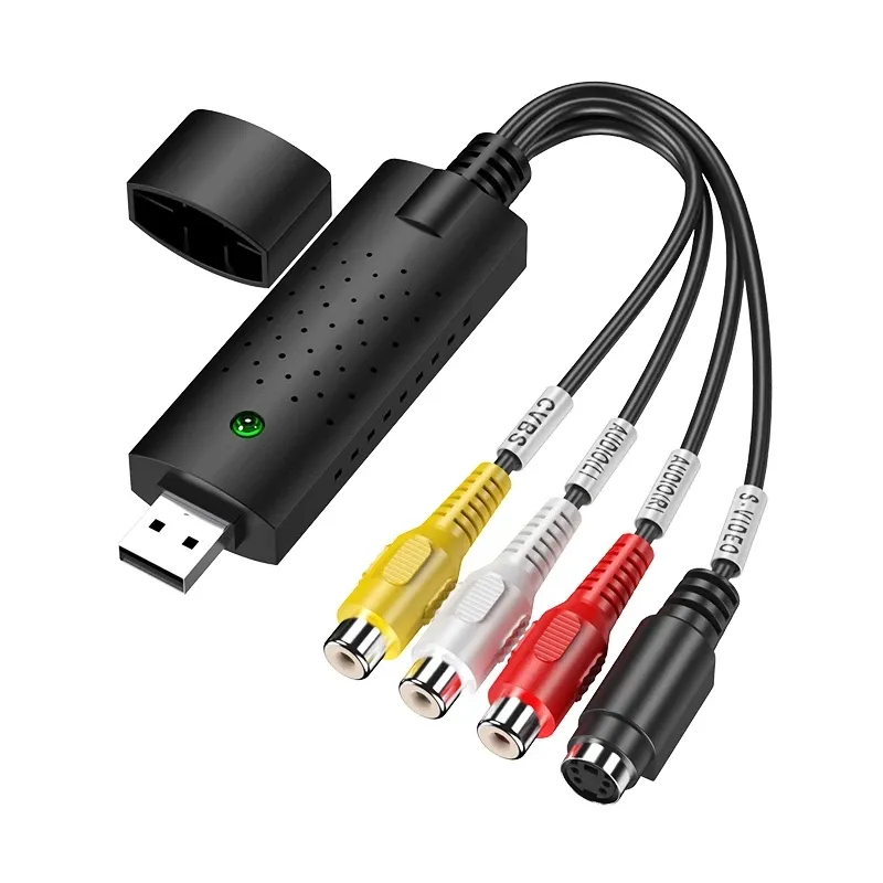 USB 2.0 TV Video Audio VHS to DVD HDD Converter Capture Card Connectors Cables For Win7/8/XP