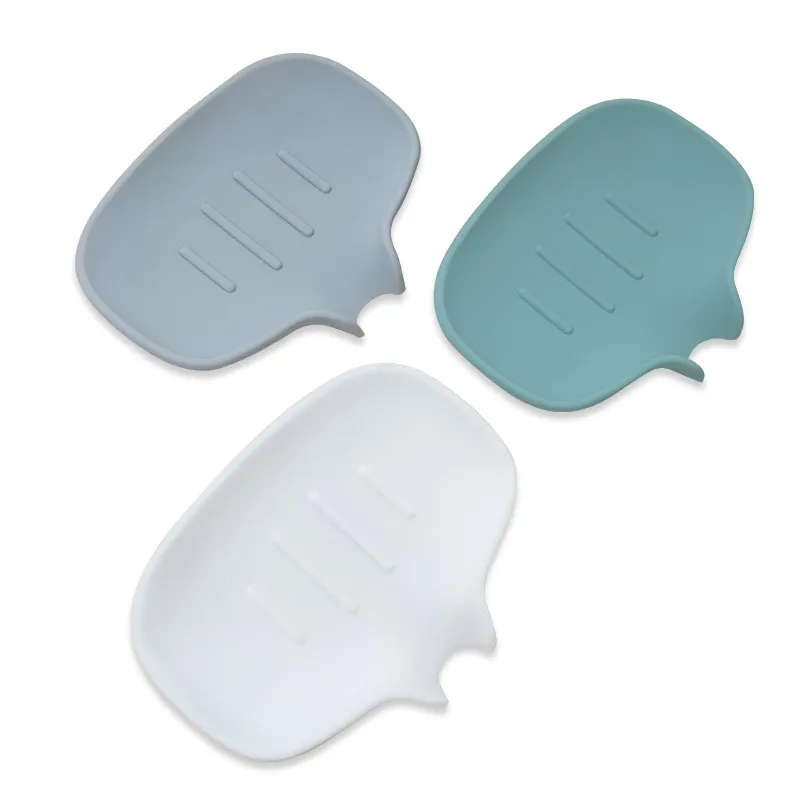 Porte-savon de vidange antidérapant, support de rangement de salle de bains, porte-éponge de cuisine en Silicone, plateau de douche, boîte de savons, boîte à vaisselle, conteneur HY0106