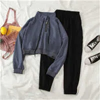Mooirue-2-Piece-Tracksuit-Women-Solid-Turtleneck-Sweatshirt-Tops-Black-Solid-Harem-Pants-Casual-Streetwear-2