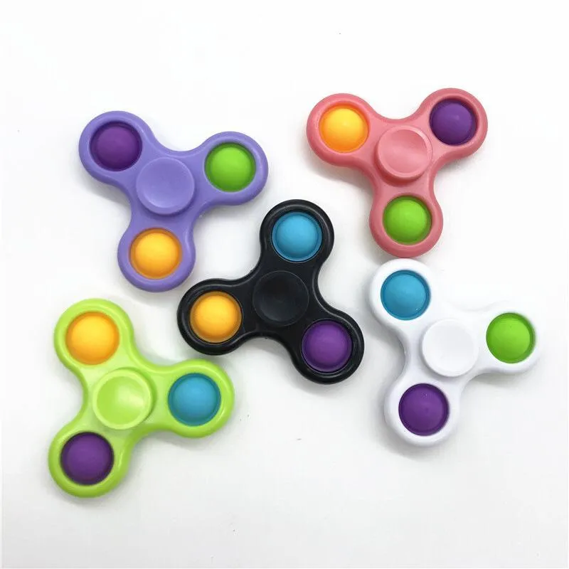 Push Bubble Печатный треугольник Fidget Spinner Sensory Toy Decompression Руководства Игрушки Стресс Стресс Для детей Взрослый