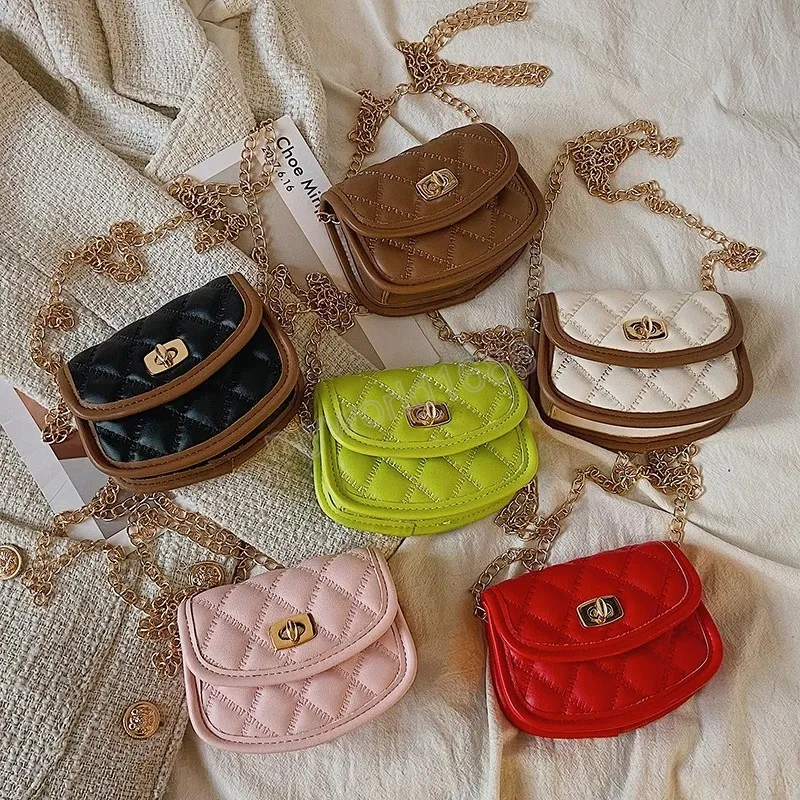 Barnkläder och handväskor 2022 Söt tjejer Mini Crossbody Bag Candy Color Baby Coin Pouch Barn Koppling Väska