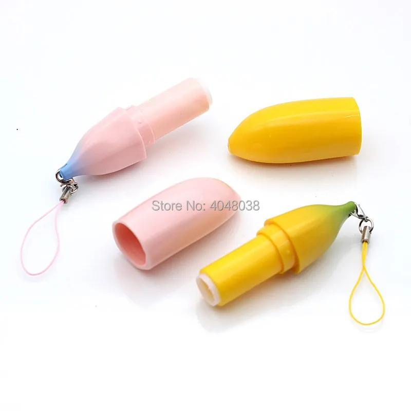 Empty Lipbalm Tube Lipstick Container Cosmetic Packaging Container 12.1mm Cute Yellow Pink Banana Lipstick Tubes (1)