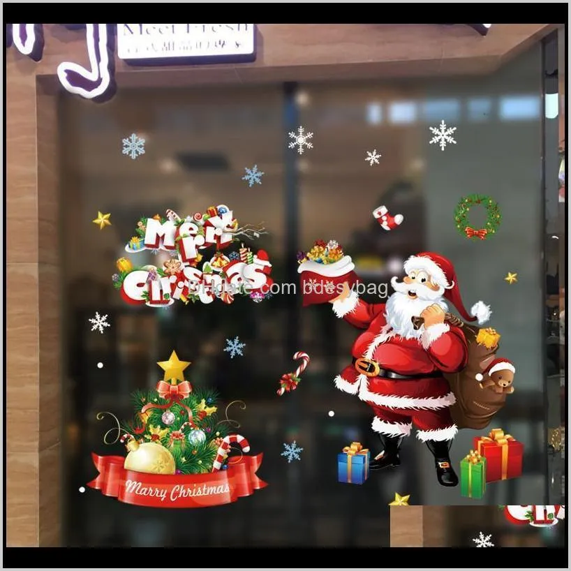 new fashion christmas static paste window decoration window traceless glass snowflake paste new year atmosphere decoration