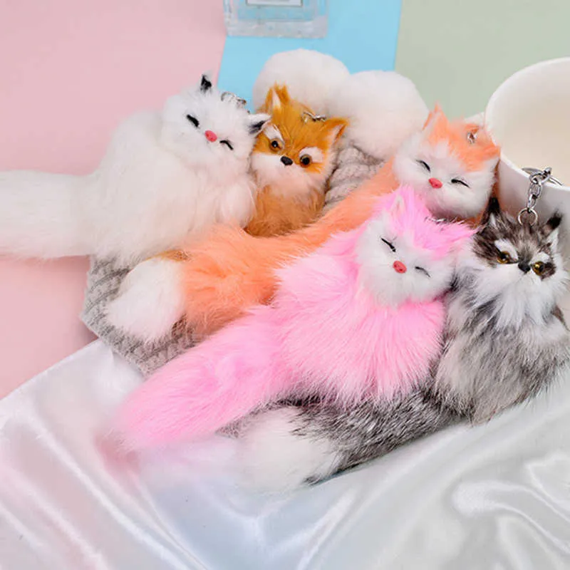 Fluffy Plush Little Fox Fox Keychain Cute Animal Bag Pendant And Car Key Ring With Fur Charm Unisex G1019 From Catherine010 2.72 DHgate.Com