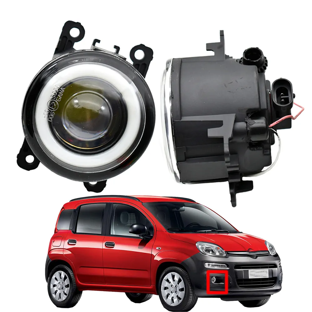 Światło przeciwmgielne dla Fiat Panda 2012-2013 LED DRL Stylizacja obiektyw Anioł oko Akcesoria samochodowe Reflektory wysokiej jakości