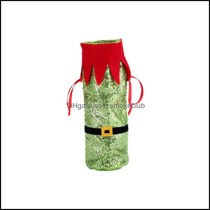 Chuangda New Christmas Spirit Wine Bottle Bag Sequin Candy Bag Christmas Gift Dining Table Decoration 471