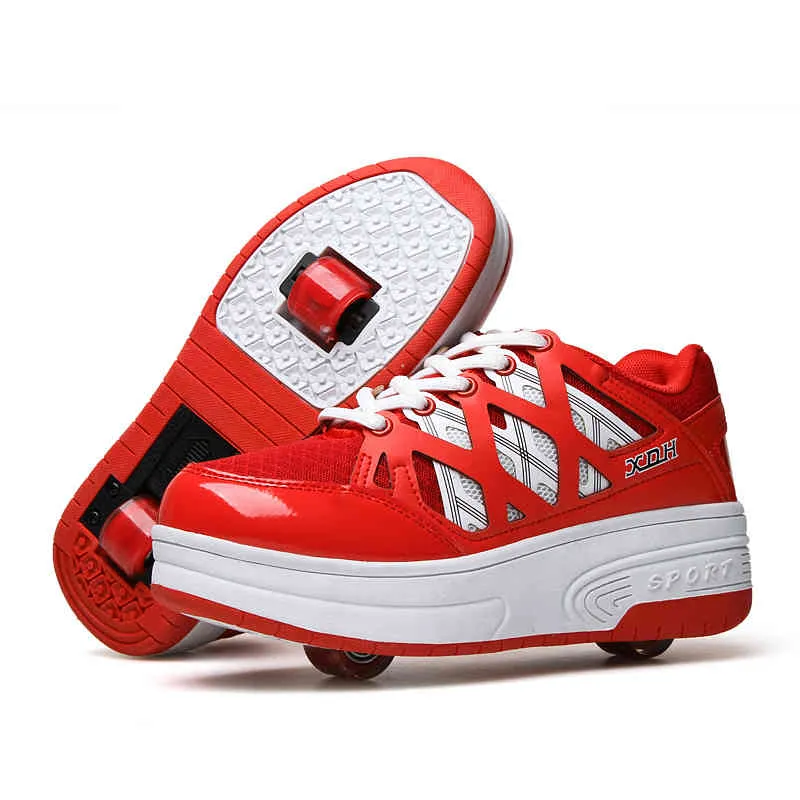 Niños Niño Niña Dos Ruedas Patinaje Sobre Ruedas Zapatillas Zapatos Con Ruedas  Niños Skate Moda Tenis Zapatos Para Niños Niñas Adultos 210329 De 57,36 €