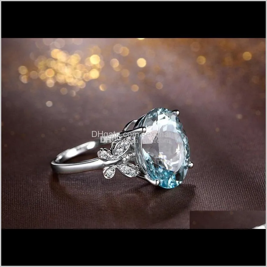 blue diamond topaz ring crystal butterfly rings brida wedding ring fashion jewelry women rings gift will and sandy new