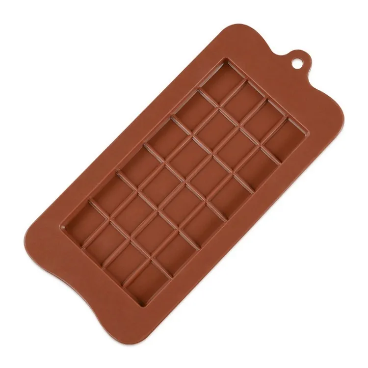 24 Gitter Quadrat Schokoladenform Silikonform Backformen Dessertblock Barblock Eiskuchen Süßigkeiten Zucker Backform T2I53258