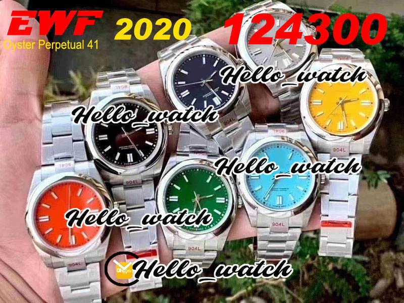 Designer klockor EWF 41mm A3230 Automatisk 124300 Mens Watch Polished Bezel 904L Stålväska och Armband Yellow Dial Bästa Edition Watch HWRX Hello_Watch. rabatt