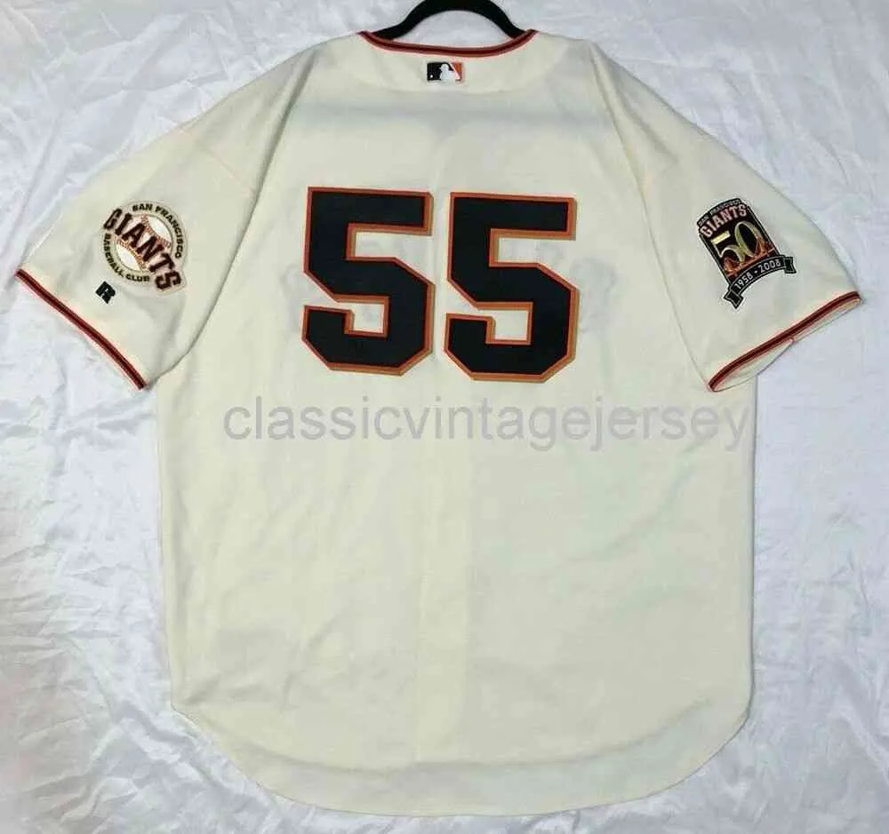 Hombres Mujeres niños RUSSELL ATHLETIC TIM LINCECUM JERSEY ¡RARO! bordado nuevas camisetas de beisbol