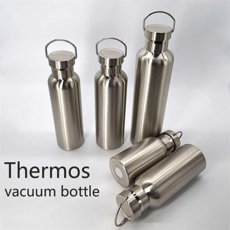 Bouteille thermos en acier inoxydable, eau sous vide à double paroi pour voyage camping randonnée cyclisme 211109