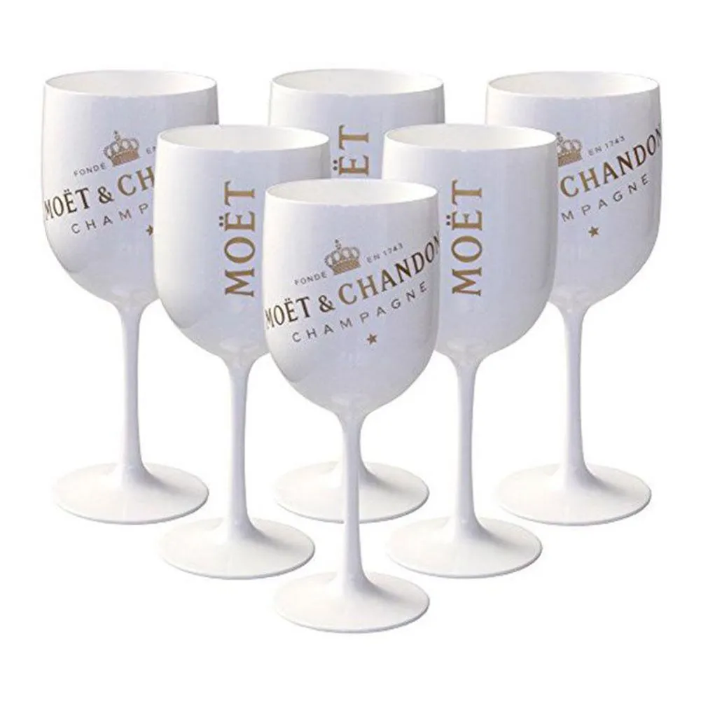 Copas de vino de champagnes irrompibles acrílicos 175ml Plastic Wine-Cups Party Decoración de la boda Blanco Champagne Vidrio Moet Chandon Wine-gafas