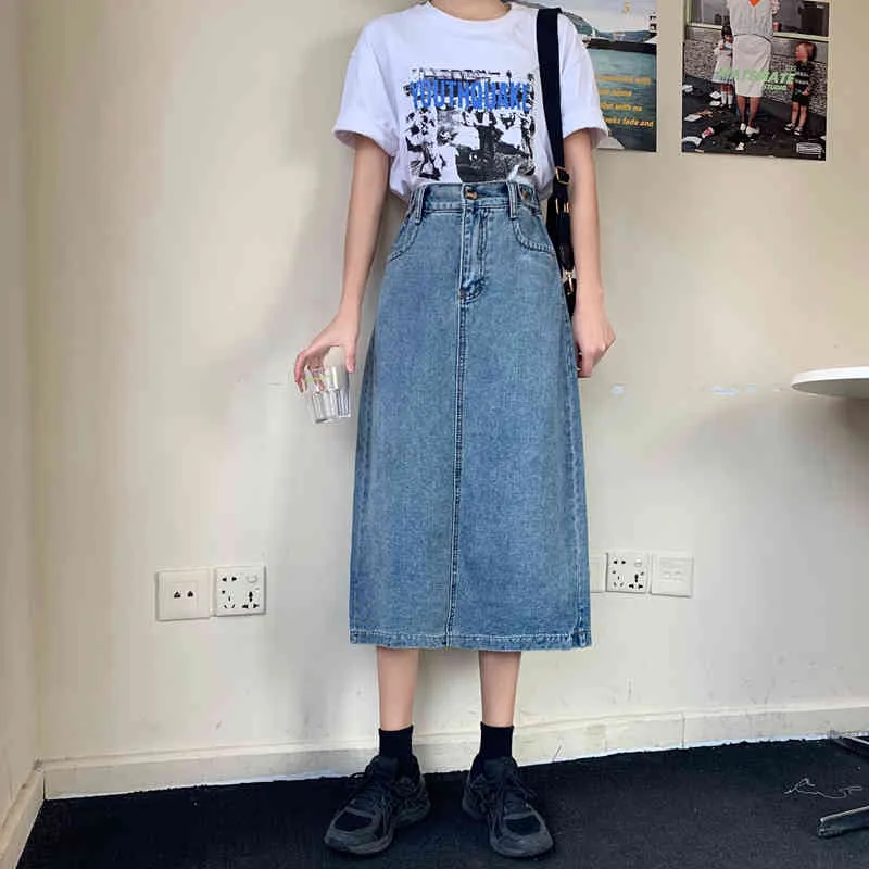 Women's plus size deals long jean skirts
