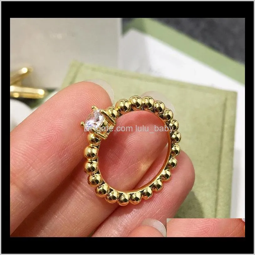 high quality copper gold plated cz stone round beads rings for women new arrival hot selling luxury fashion jewelry