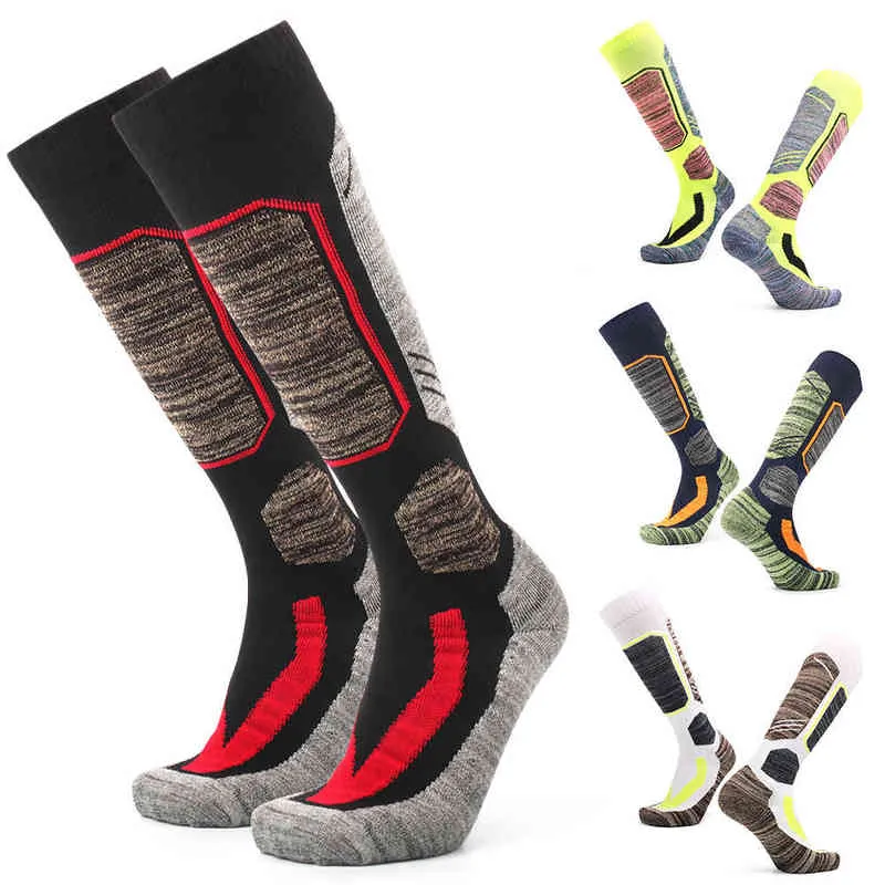 Profissional Inverno Esportes Esqui Meias Homens Mulheres Thermal Ski Sock Thermal Algodão Snowboard Socks Winter Sports Socks Y1222