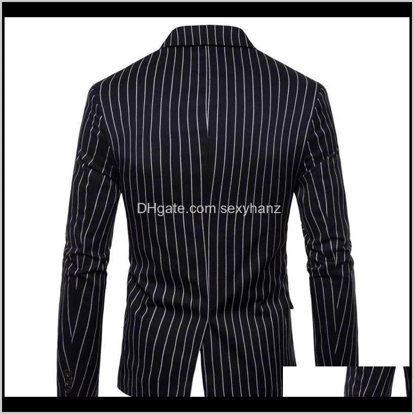 wedding men blazers autumn winter outerwear plus size smart casual slim jacket coat for male classic striped gentlemen suits 4xl1