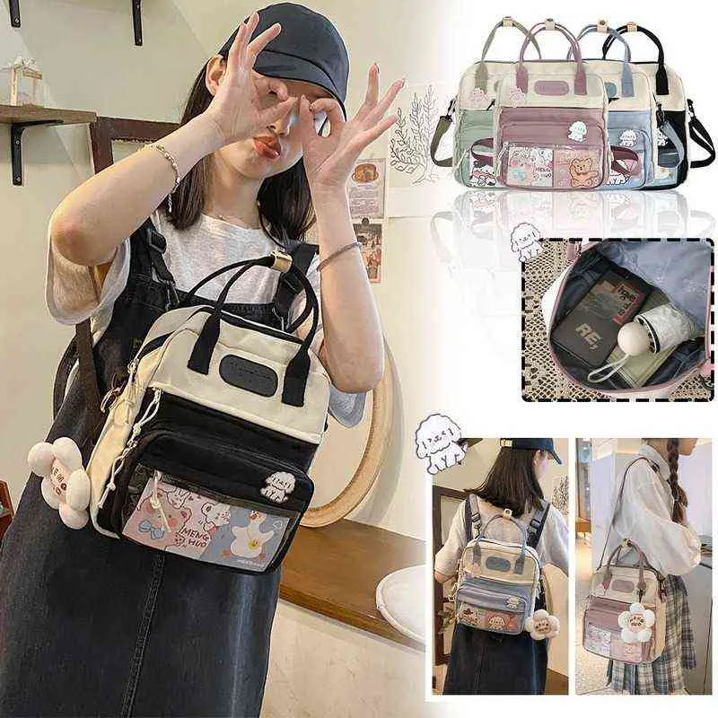 Koreański styl śliczne mini plecaki dla dziewczyn kobiety wodoodporne nylon małe torby na ramię kobiety szkolne backpack plecak Y1105