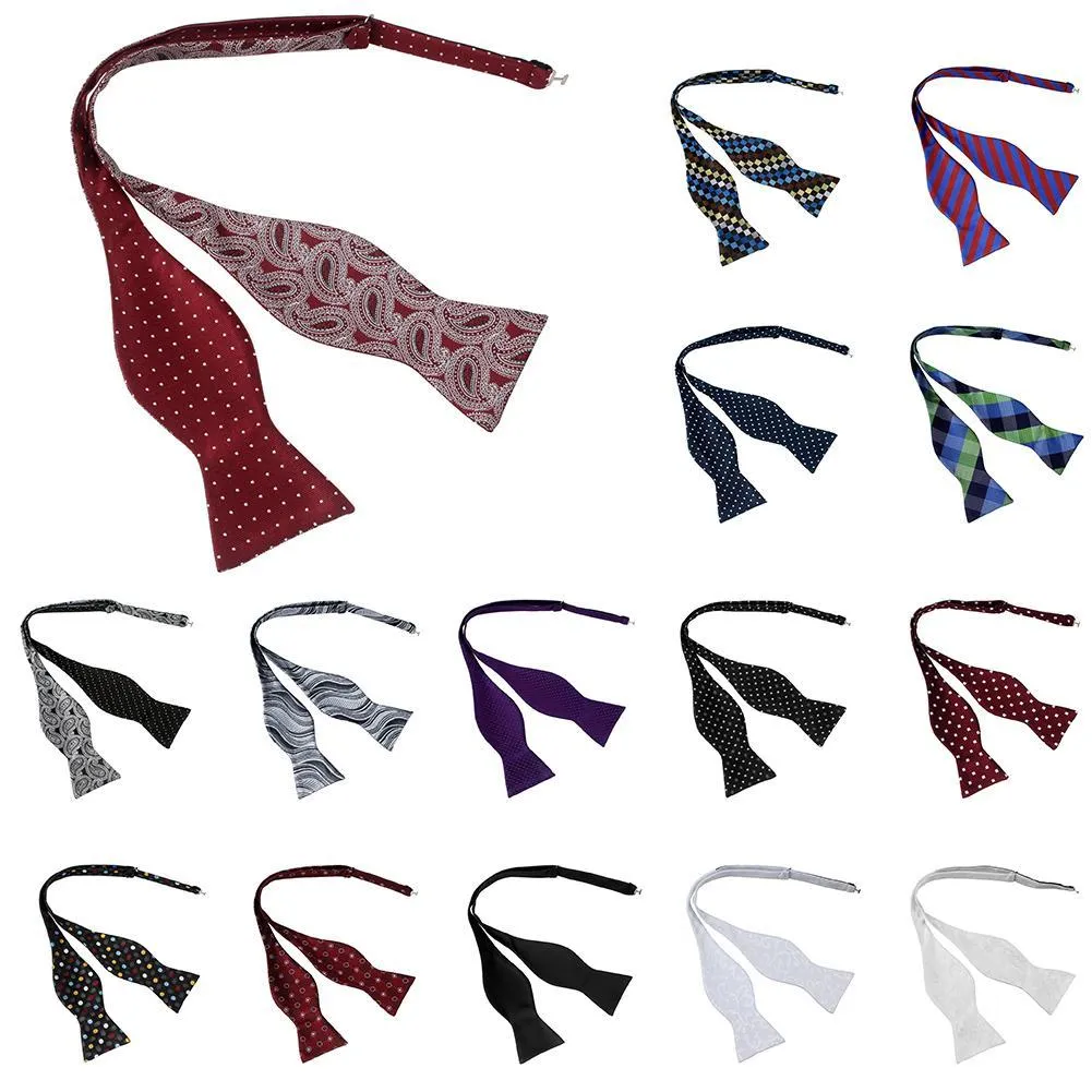 Men Adjustable Self Bow Ties Necktie Neckwear Business Wedding Party Supplies Boy Ties Solid Butterfly Gift