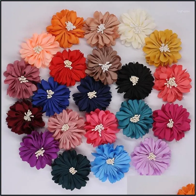 Festive Party Supplies Home Garden Decorative & Wreaths 20Pieces/Lot Size 5Dot5Cm Fabric Cloth Heads Handmade Daisy Flowers Material Diy For