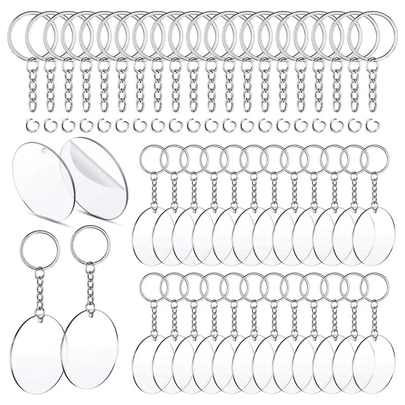 Keychains Pcs 2 Inches Acrylic Transparent Discs And Key Chains Set Clear Blank Round Keychain For DIY ProjectsKeychains