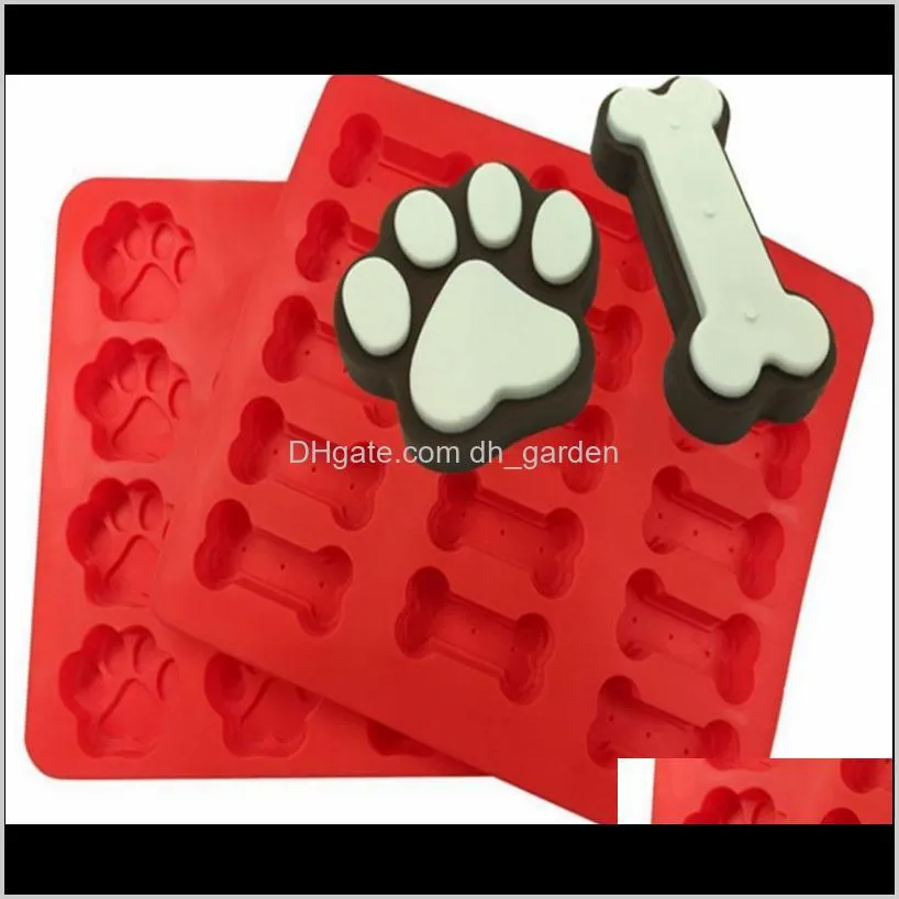 food grade ice cube trays cooler puppy paw bone rocket cake pan silicone treats biscuit baking mold cookie cutter red sn2214