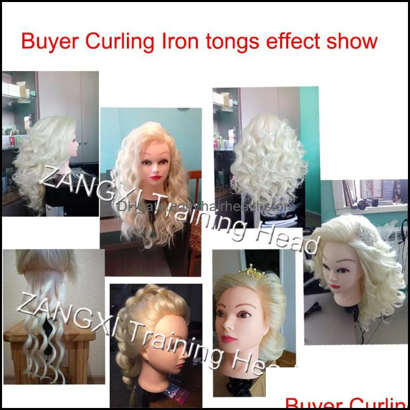 Training Head With 85% Blonde White Real Hair Can Practice Curl Hot Iron  Straighten Hairstyle