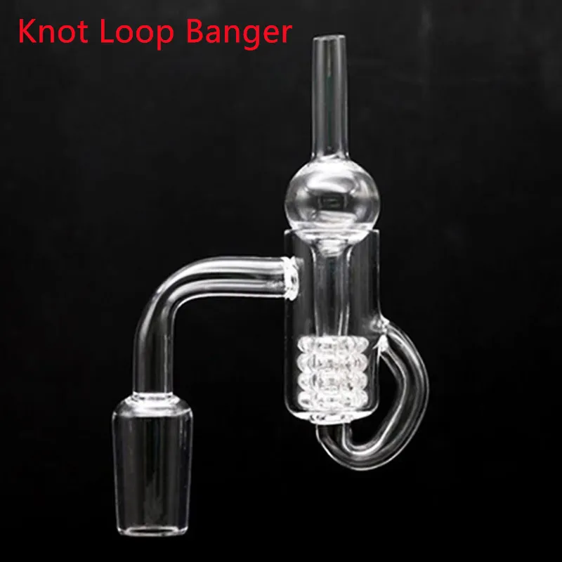 Set Quartz Diamond Loop Banger Nail Oil Knot Recycle Quartz Banger Nail Cap Dabber Insert Bowl 10mm 14mm 18mm Maschio Femmina