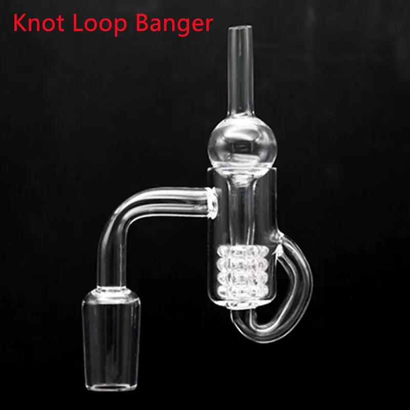 Set Quartz Diamond Loop Banger 네일 오일 매듭 재활용 Quartz Banger 네일 캡 Dabber 삽입 그릇 10mm 14mm 남성 여성