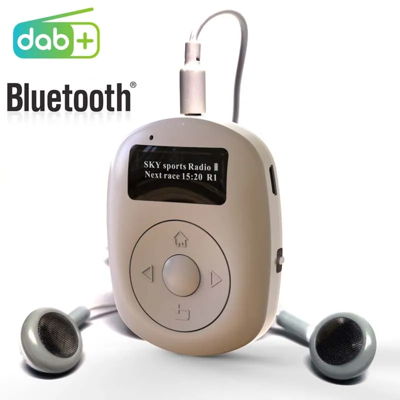 Mini Dab Radio Receiver Suporte 3.5mm Fone de Ouvido Portátil Esporte Bluetooth Mãos Grátis 60 Estação Preset 6 Relax Som