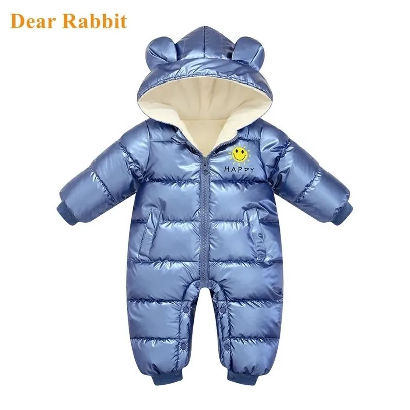 Winter baby kleding geboren jongen meisje warme rompertjes hooded jumpsuit waterdichte snowsuit plus fluwelen bovenkleding jas kleding 211229