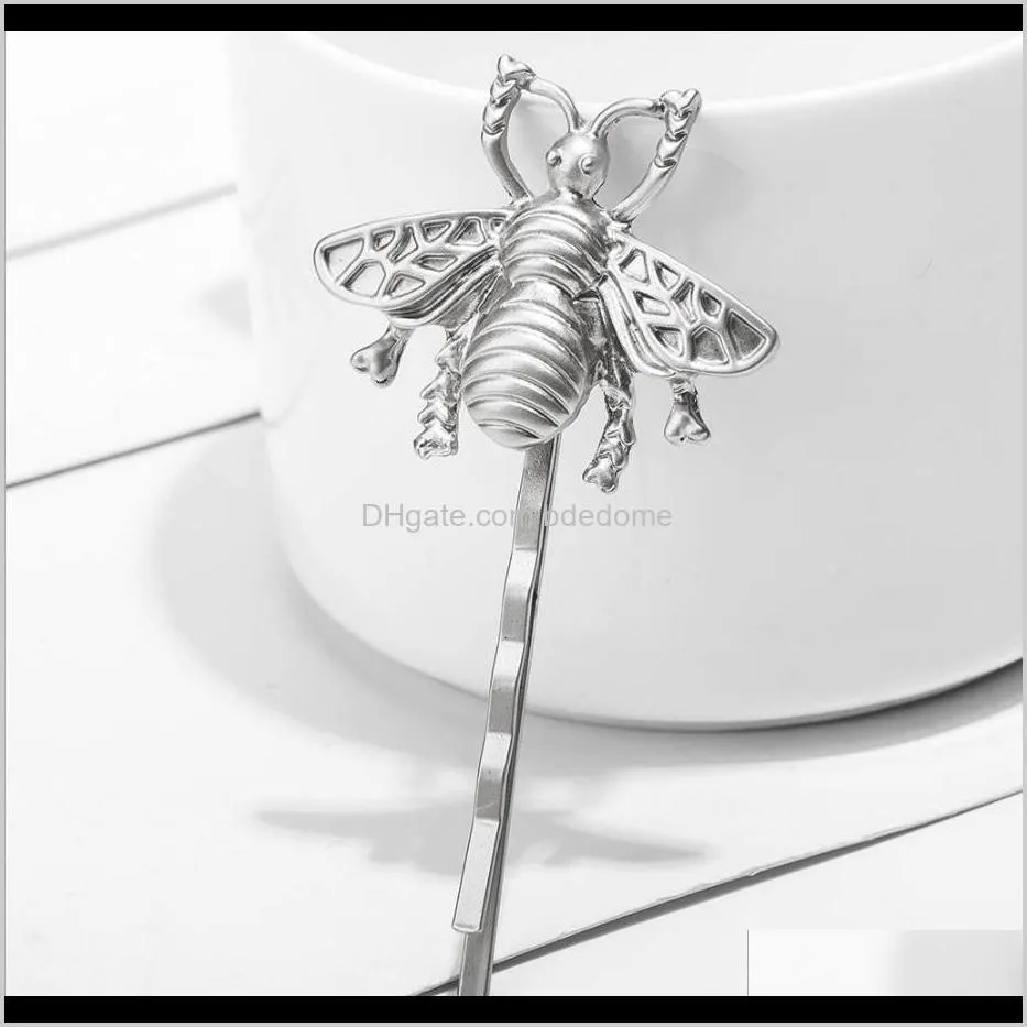 fashion simple 1 shape alloy diecast bee hairpin gold and silver plated for women hair clip gift