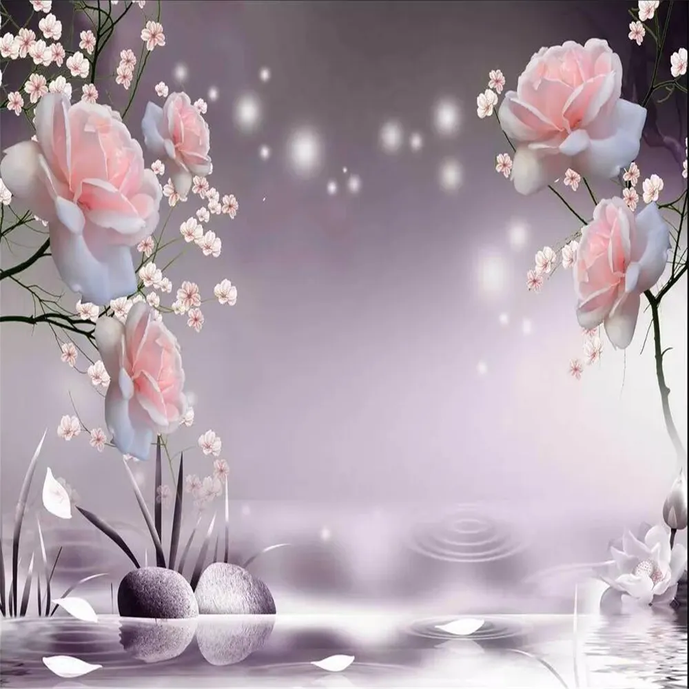 Custom HD Rose TV Flower Wallpaper Hd Large Mural With Beautiful Green  Finish Perfect For Home Decor From Catherine198809100, $30.19