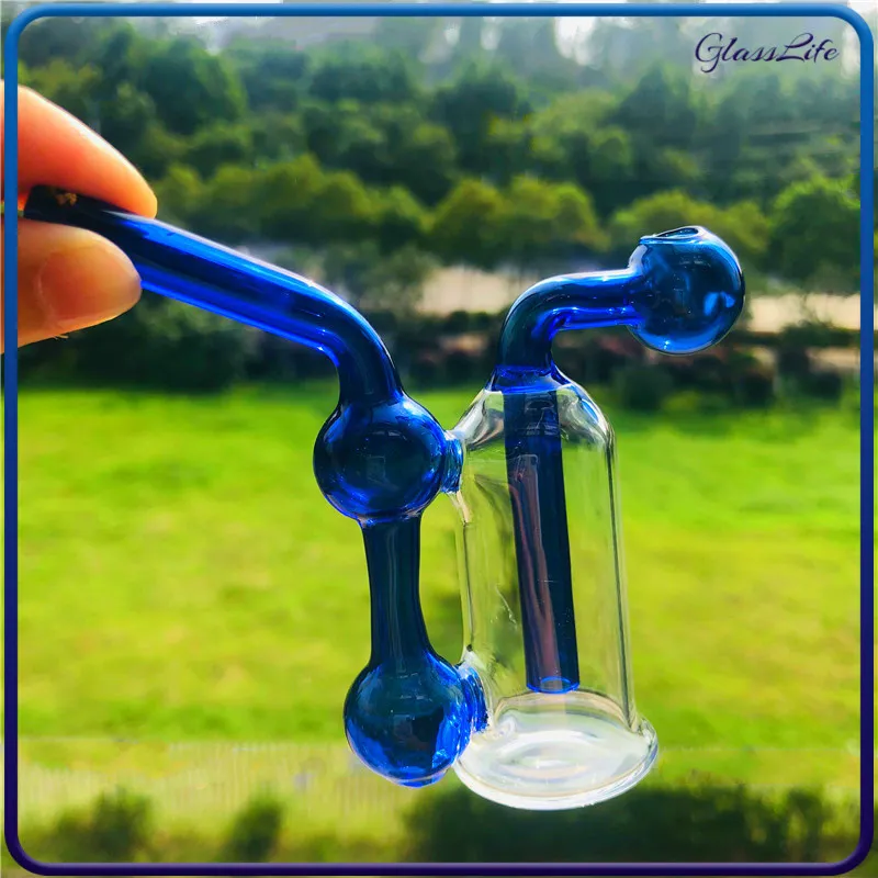 Rauchpfeife Wasserpfeifen Farbiges 3,5 Zoll Blaues Glas Ölbrenner