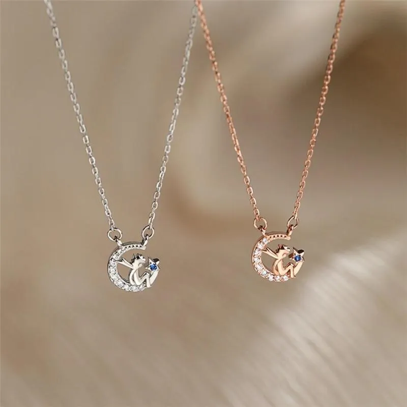 Sole Memory Stars Moon Prince Cute Handsome 925 Sterling Silver Clavicle Chain Female Necklace SNE556 Chains