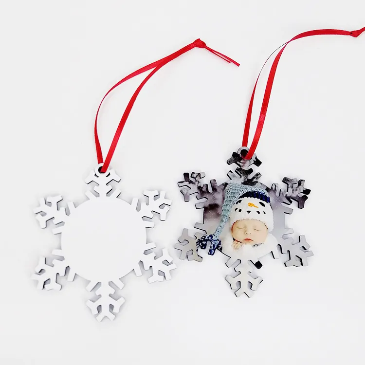 19 Estilo Sublimação Blanks Árvore de Natal enfeites MDF Cartoon Papai Noel Bell Snowflake DIY em branco Pingente Xmas presentes XD24881