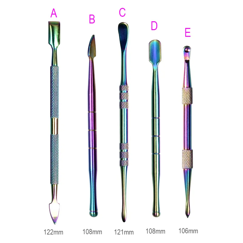 Rainbow Kleurrijke 106mm-122mm DAB Tool Bag Droge Herb Vaporizer Dabber Graven Die Wax Roken Olie Damp Pen Kit PK Titanium Tools