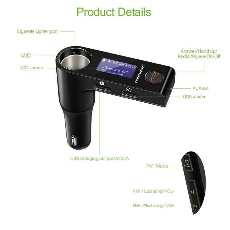 cigarette bluetooth 5.0 FM Transmitter for Car, Bluetooth Car Adapter, PD 20W + QC 3.0 Lighter Radio Music Adapter Charger, Supports Hands-Free Stream Music through Car Stereo Transmitter FM Bluetooth Kit Car