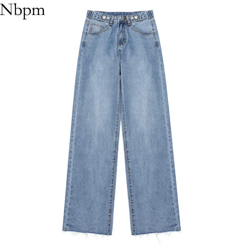 Nbpm Fashion Washed Baggy Jeans Woman High Waist Girl Streetwear Wide Leg Jeans Denim Trousers Femme Pants Loose Bottom 210529