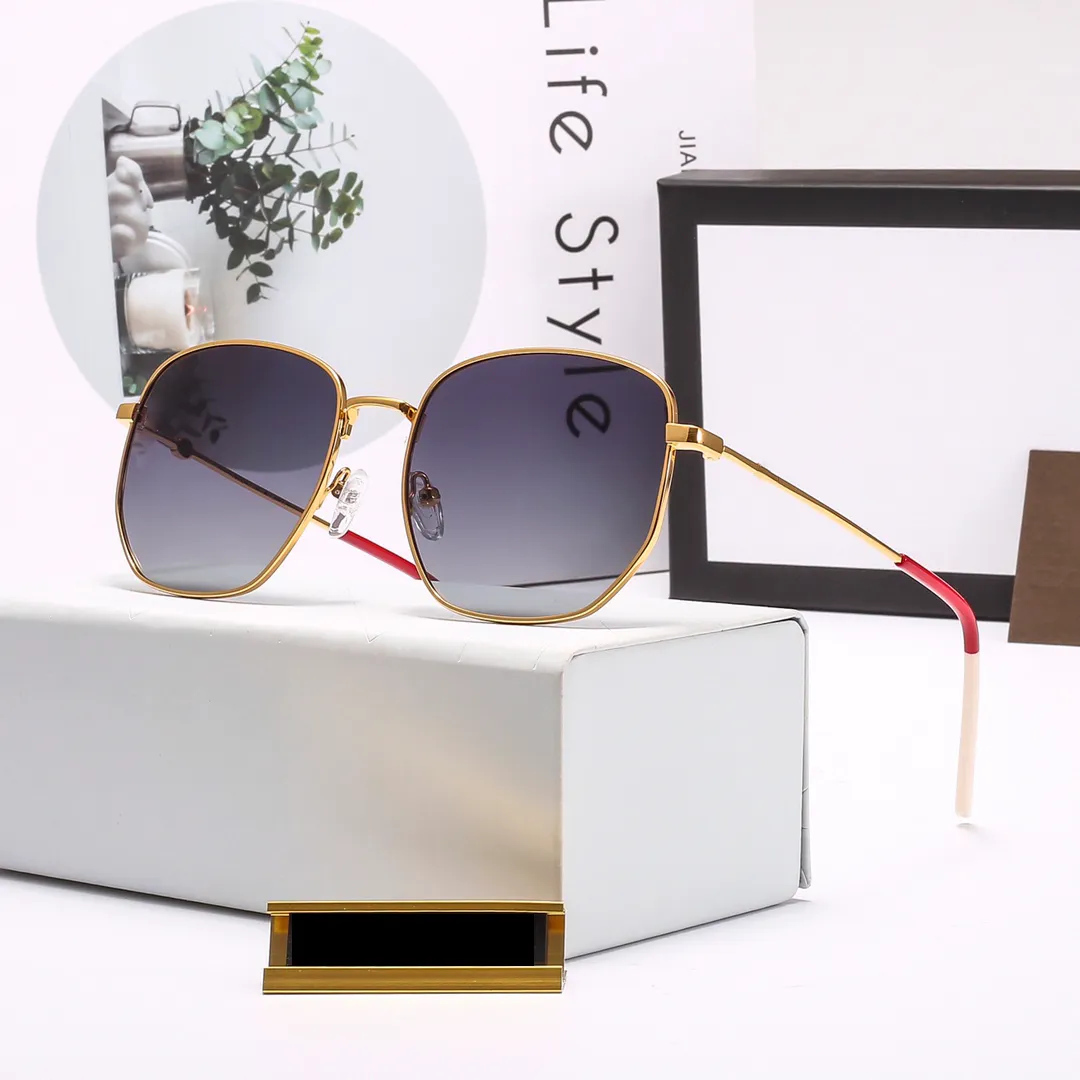 2021 Mode-Sonnenbrille mit goldenem Metallrahmen für Damen und Herren, ovale polarisierte Gläser, Designer-Sonnenbrille für den Sommer